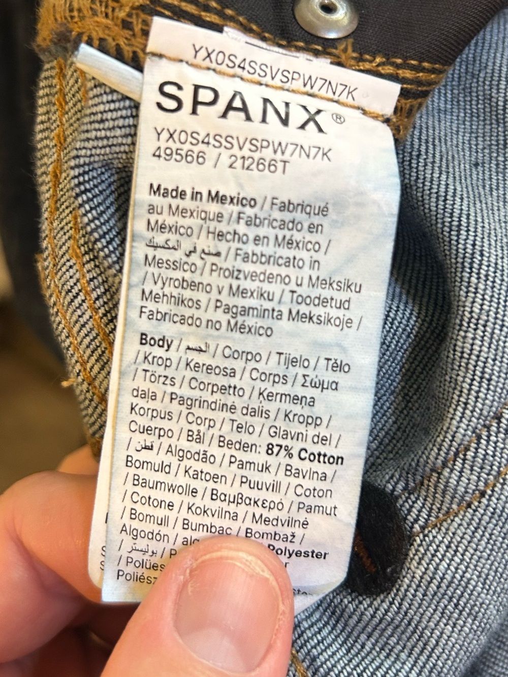 SPANX EveryWear Pull-On Flare Jeans Tall XL Dark Indigo Raw Tummy Control 21266T - Picture 11 of 11